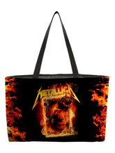 Load image into Gallery viewer, Rocksax Metallica Webbing Handled Beach/Shopper Bag - Fire