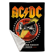 Load image into Gallery viewer, Rocksax AC/DC Sherpa Fleece Blanket - For Those About To Rock | Buy Now From £49.99