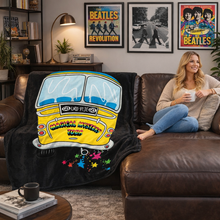 Load image into Gallery viewer, Rocksax The Beatles Blanket - Magical Mystery Tour Bus