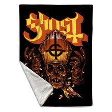 Load image into Gallery viewer, Rocksax Ghost Sherpa Fleece Blanket - Candy Corn | Buy Now From £49.99