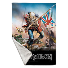 Load image into Gallery viewer, Rocksax Iron Maiden Sherpa Fleece Blanket - Trooper | Buy Now For 49.99 to 69.99