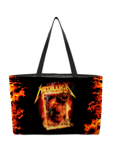 Load image into Gallery viewer, Rocksax Metallica Webbing Handled Beach/Shopper Bag - Fire