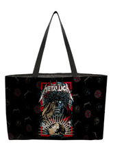 Load image into Gallery viewer, Rocksax Metallica Webbing Handled Beach/Shopper Bag - Skull
