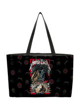 Load image into Gallery viewer, Rocksax Metallica Webbing Handled Beach/Shopper Bag - Skull
