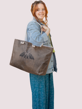 Load image into Gallery viewer, Rocksax Bad Omens Rope Handled Beach Bag - Moth
