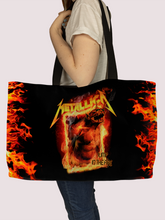 Load image into Gallery viewer, Rocksax Metallica Webbing Handled Beach/Shopper Bag - Fire
