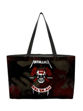 Load image into Gallery viewer, Rocksax Metallica Webbing Handled Beach/Shopper Bag - Kill Em All Skull

