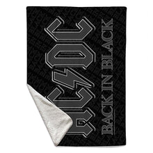 Load image into Gallery viewer, Rocksax AC/DC Sherpa Fleece Blanket - Back In Black  | Buy Now From £49.99
