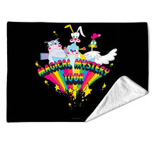 Load image into Gallery viewer, Rocksax The Beatles Blanket - Magical Mystery Characters Black
