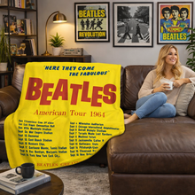 Load image into Gallery viewer, Rocksax The Beatles Blanket - America Tour Yellow
