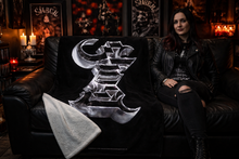 Load image into Gallery viewer, Rocksax Ghost Sherpa Fleece Blanket - Chrome Logo
