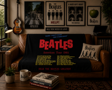 Load image into Gallery viewer, Rocksax The Beatles Blanket - America Tour Black
