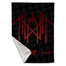 Load image into Gallery viewer, Rocksax Sleep Token Sherpa Fleece Blanket - Red Logo  | Buy Now From £49.99

