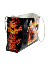 Load image into Gallery viewer, Rocksax Metallica Rope Handled Beach Bag - Fire
