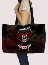 Load image into Gallery viewer, Rocksax Metallica Webbing Handled Beach/Shopper Bag - Kill Em All Skull
